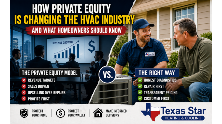 HVAC technician providing honest service vs corporate HVAC sales model in Cypress Katy Cinco Ranch Texas